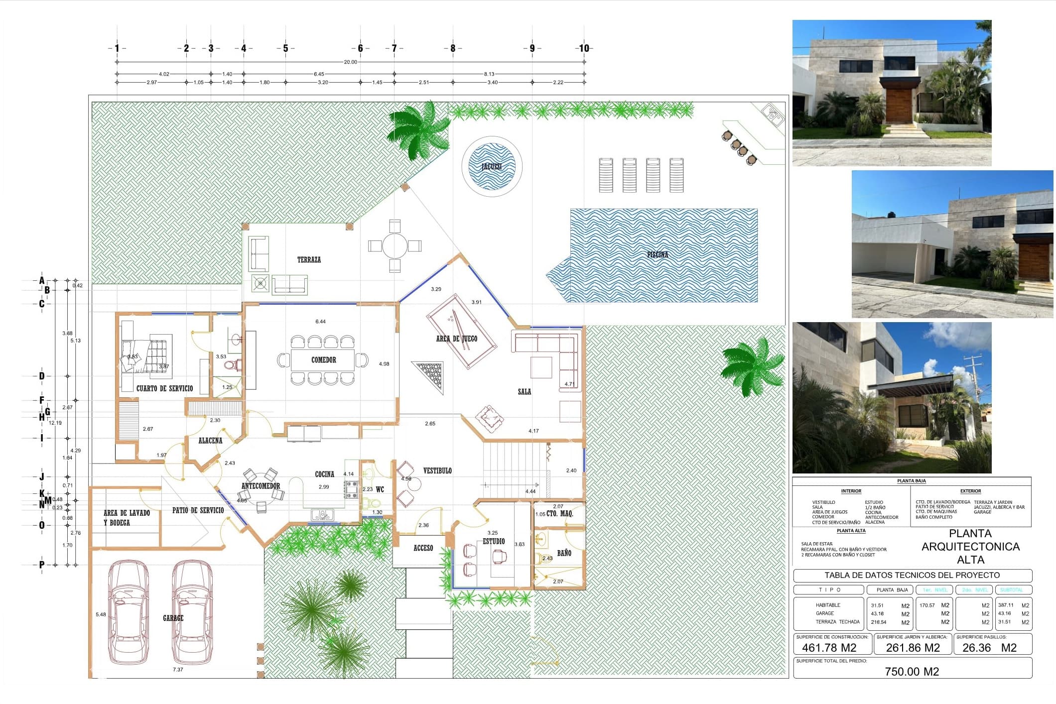 Campeche Casa Lomas de las Flores - Plano PB